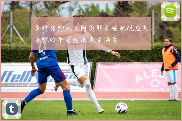 多特将帅认为阿德耶米被犯规应判点球对平局结果表示满意