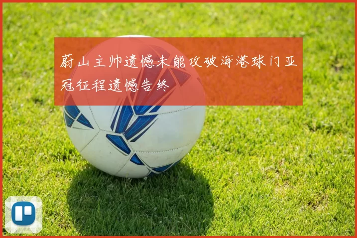 蔚山主帅遗憾未能攻破海港球门亚冠征程遗憾告终